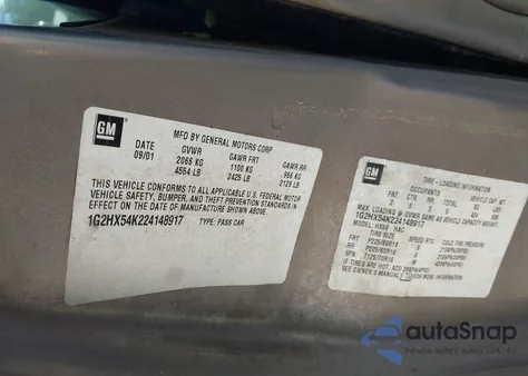 2002 Pontiac Bonneville Se from USA, damaged, VIN 1G2HX54K224148917